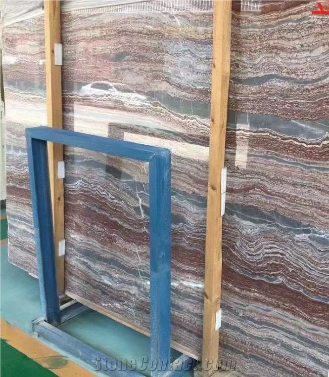 Special Red Wood Marble Slab