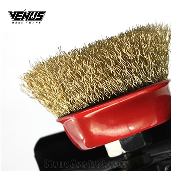 Angle Grinder Crimped Brass Coated Steel Wire Bowl Cup Brush