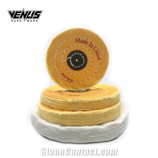 Soft Flannel Yellow And White Cloth Buffing Wheels