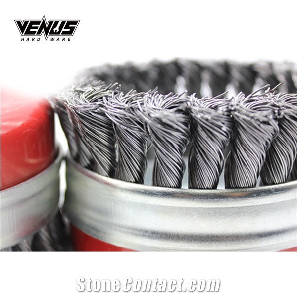 Stainless Steel Wire Side Knotted Up Wheels Cup Brush