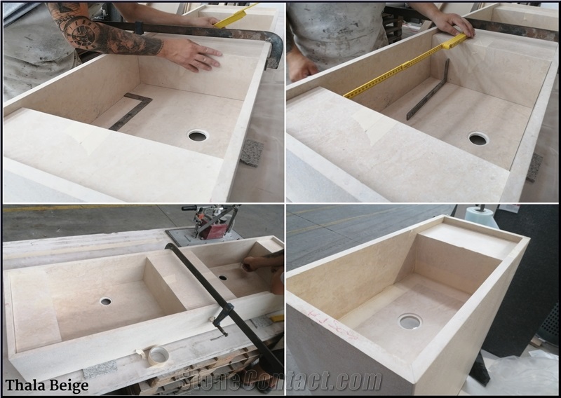 Thala Beige Limestone Custom Farm Sink