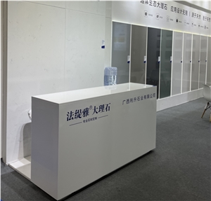 Nano-Look Super White Artificial Marble Reception Table