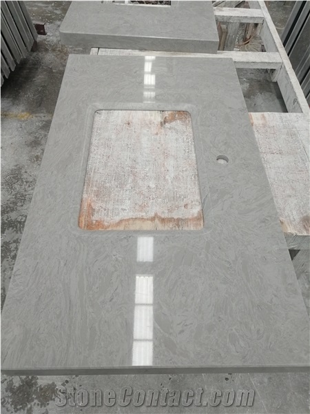 Pure Beige Artificial Marble Slabs