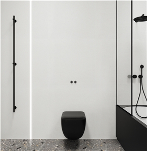 Quartz-Look Pure Crystal White Artificial Marble Shower Wall