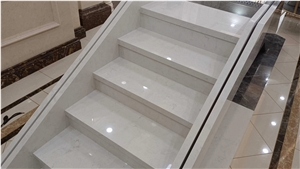 White Calacatta Quartz Stairs & Steps