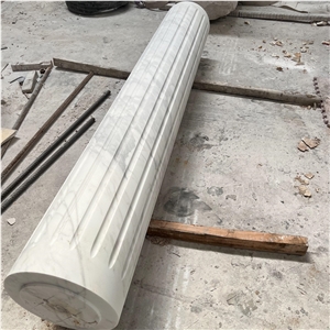 Good Quality Customized Size Solid White Marble Column