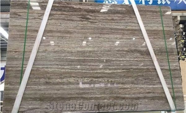 Silver Grey Travertine Slab And Tiles For Walling