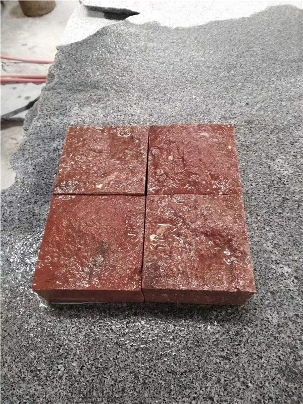 Red Stone Pavers Red Porphyry Floor Pavers, Cobbles