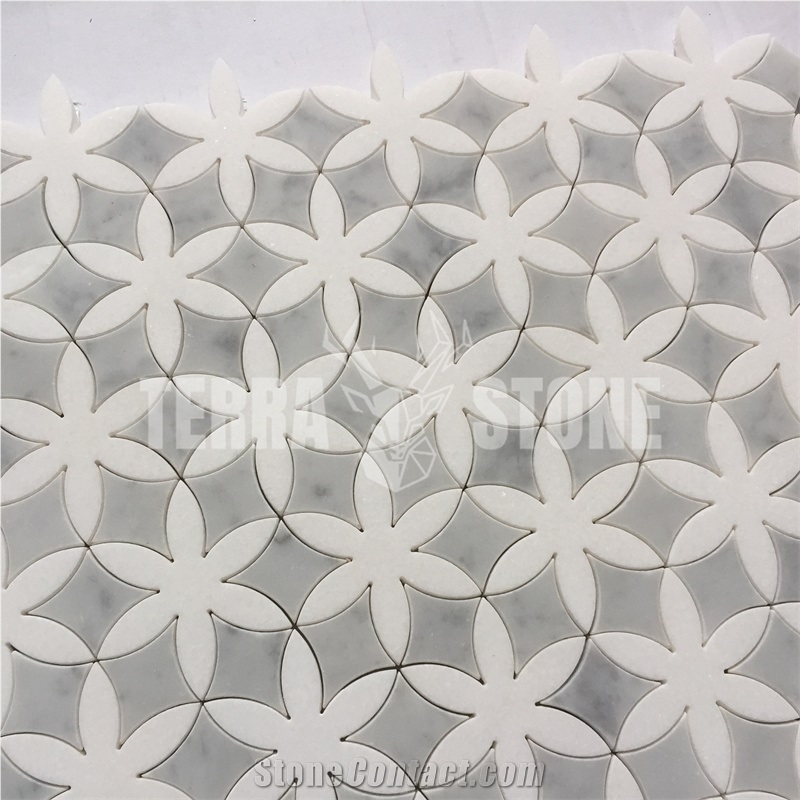 Alva Marmo Geometric Waterjet Marble Mosaic