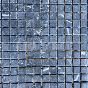 Black Marble Nero Marquina Mosaic15x15mm Tumbled Mosaic