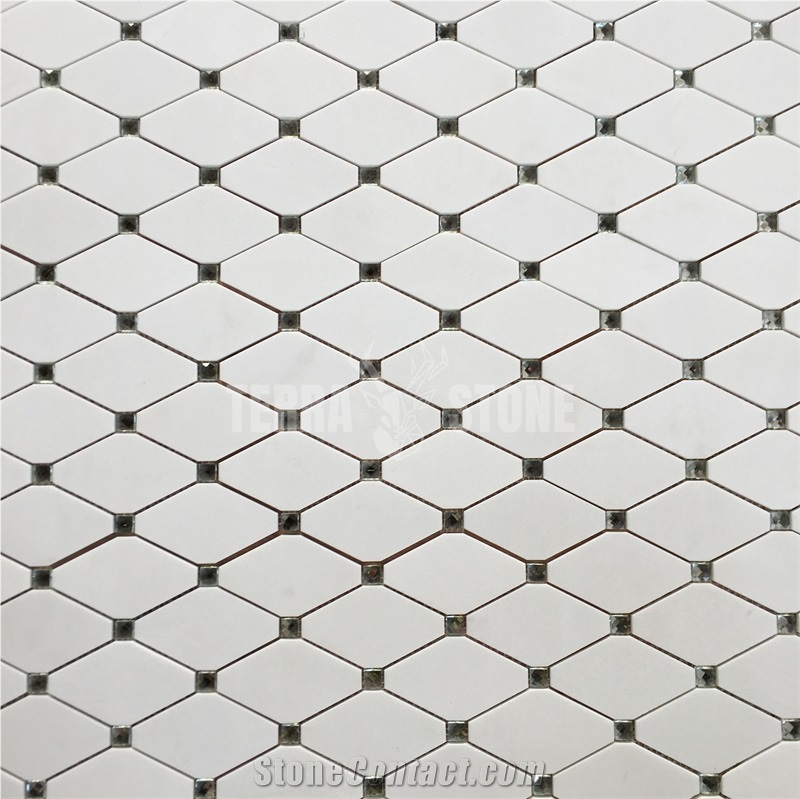 Luxury Backsplash Wall Long Octagon Mosaic Tile With Glass