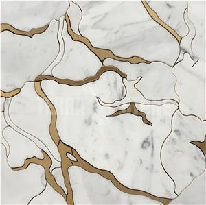 Luxury Waterjet Marble Mosaic Tiles For Villa Decoration
