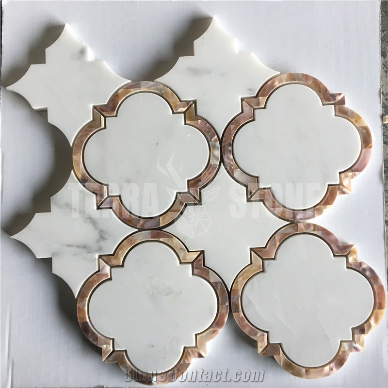White Marble With Mother Pearl Of Shell Mosaic Tile Lantern