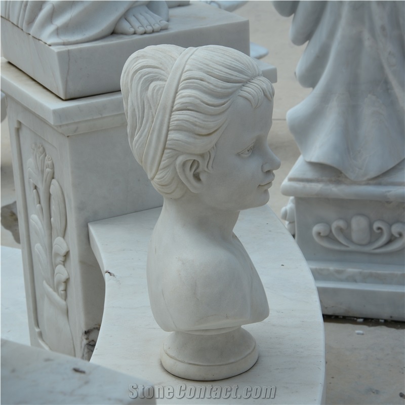 Customized Woman White Marble Decoration Sculpture Bust