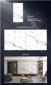 Calacatta Gold Artificial Porcelain Stone Slabs For Wall