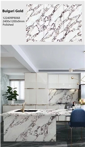 China Bulgari Gold Artificial Stone Porcelain Countertop