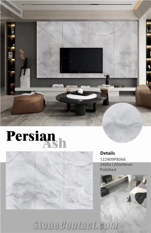 Persian Ash Artificial Porcelain Floor And Wall Stone Slab