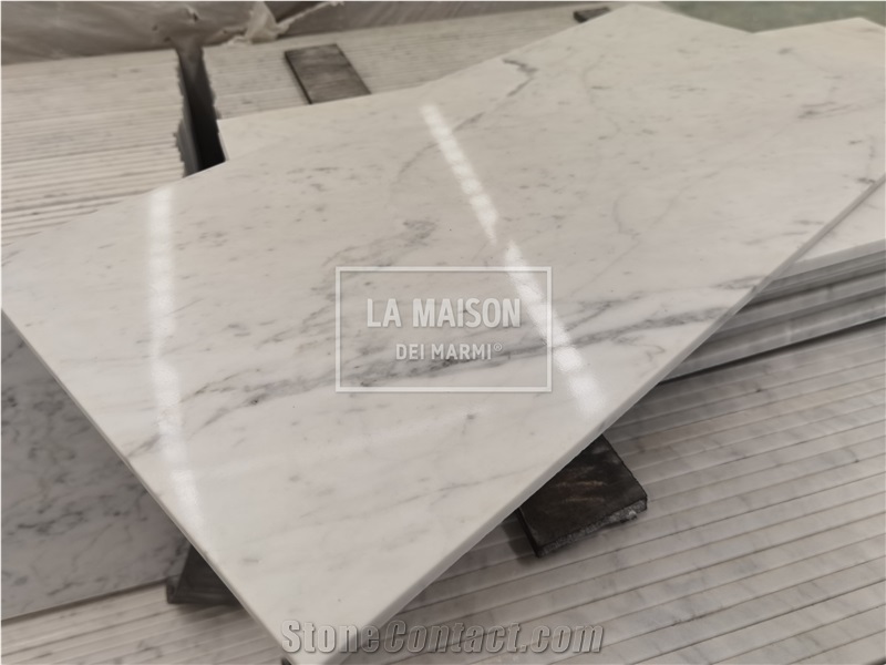 Carrara White Marble Polish Ultra Thin Tiles For Wall/Floor