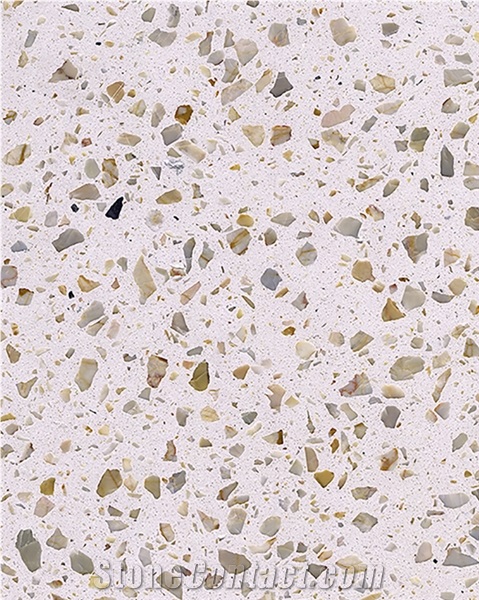 A1-2 Artificial Stone White Terrazzo Floor Tiles Wall Tiles