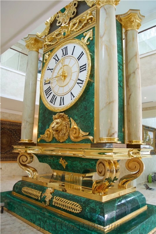 Luxury Verde Malachite Precious Stone Furniture For Interior Decor