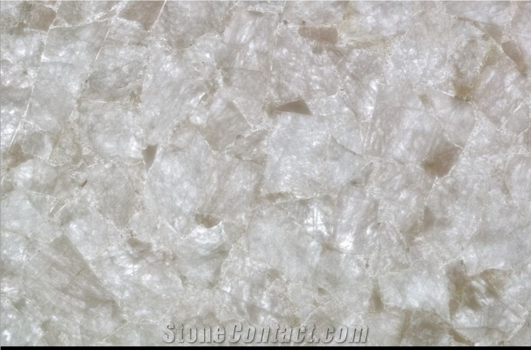 Natural White Crystal Quartz Semi Precious Stone Slabs