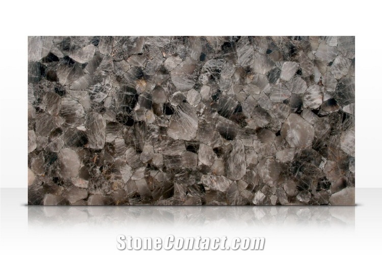 Semiprecious Stone Backlit Smoky Agate Slabs