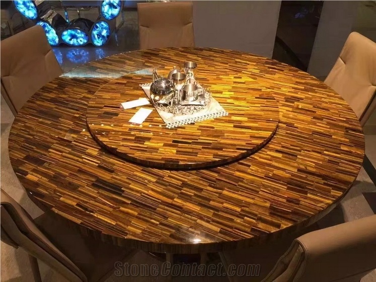 Yellow Tiger Eye Stone Table Tops And Flooring Tiles
