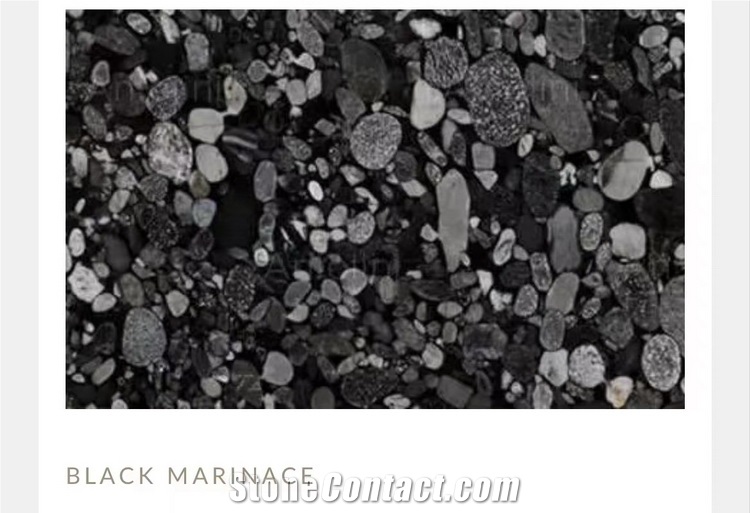 Black Marinace Granite Slabs, Black Mosaic Granite