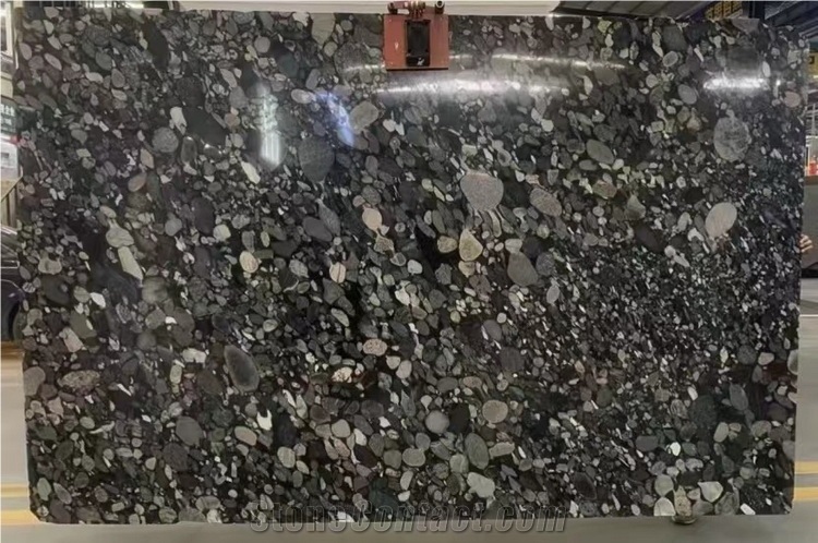 Black Marinace Granite Slabs, Black Mosaic Granite