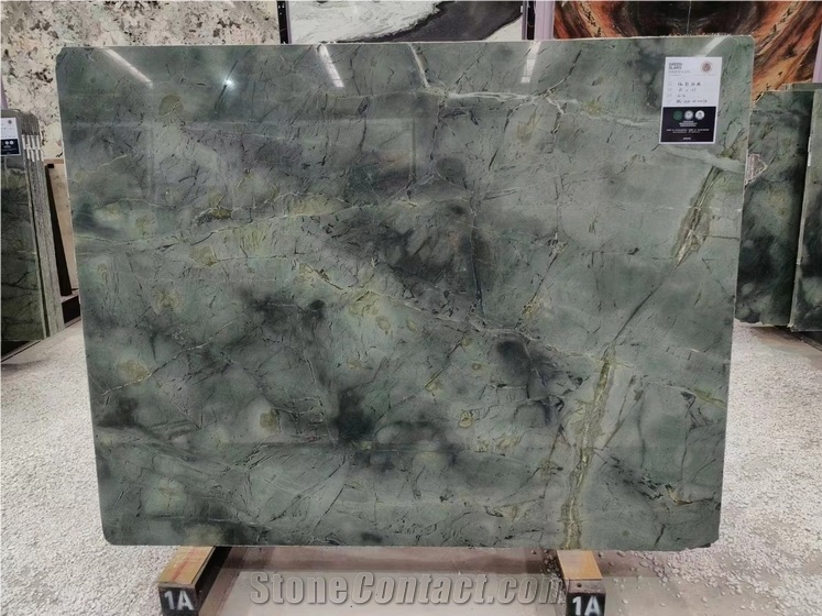 China Peacock Green Marble Slabs ,Verde Forest Green Slabs