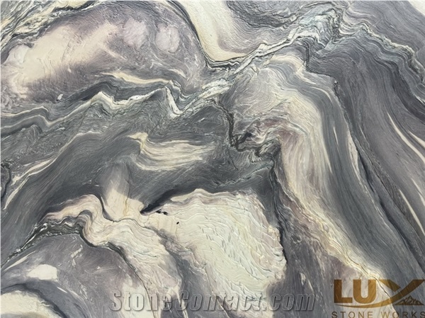 Cipollino Ondulato Marble Slabs, Mocha Wave Leathered Slabs