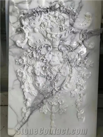 CNC Carvings 3D Carvings Marble Wall Background Panels