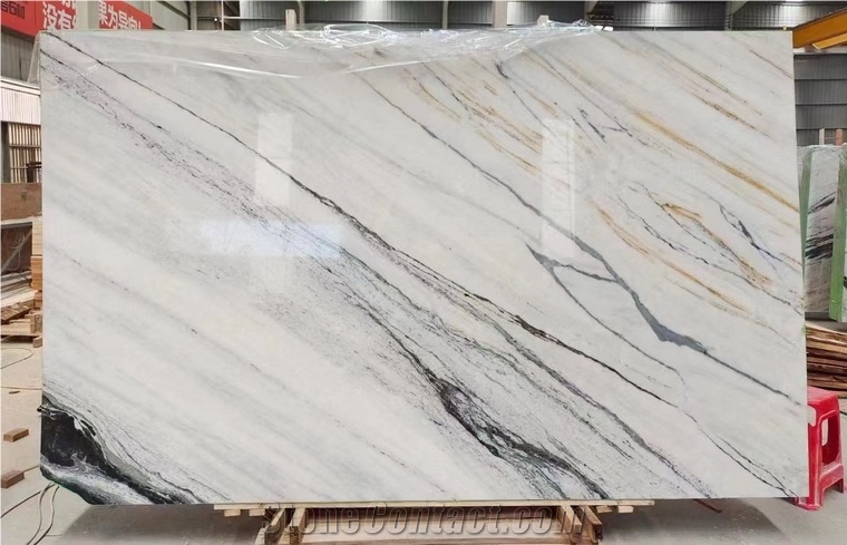 Dior White Marble, Pure White With Black Veins Marble Slabs