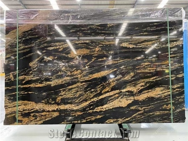 High Quality Nero Volcano Granite Slabs,Black Fusion Granite