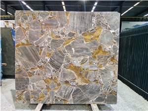 Luxury Golden Shadow Marble Slabs For Interior