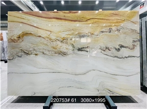 Luxury Macaubas Fantasy Gold Quartzite Slabs