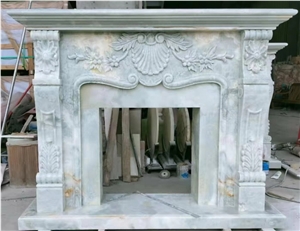 Natural Stone Surround Fireplace, Sculptured Fireplace