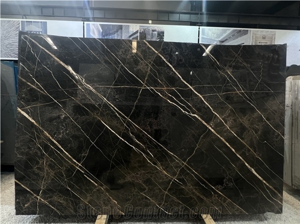Nero Port Laurent Marble , Black Marble With Gold Veins