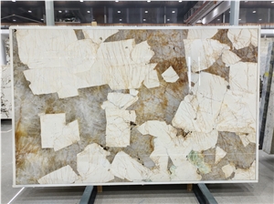 Patagonia Gold And White Quartzite Slabs,Copenhagen Slabs