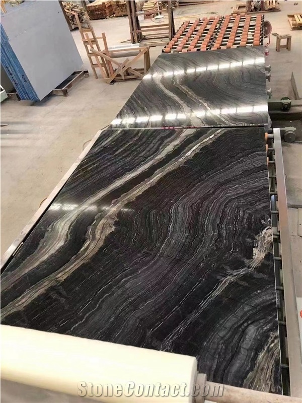 Silver Wave,Kenya Black, Hematite Black Marble Slabs