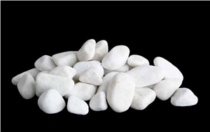 Macael White Marble Rounded Pebbles