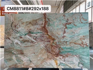 Natural Luxury Stone Parrot Green Quartzite Slabs