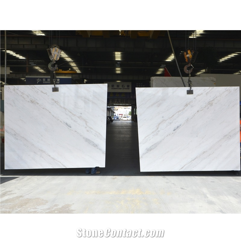 New Carla White Marble Guangxi White Bookmatched Marble Slab