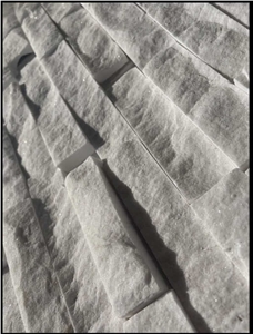 Mura White Marble Strip Wall Panels, Stone Veneers
