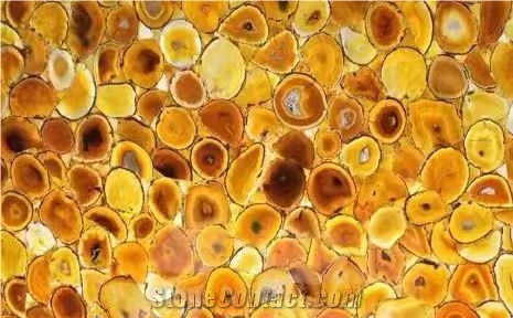 High Grade Semi-Precious Stone Yellow Agate Slab