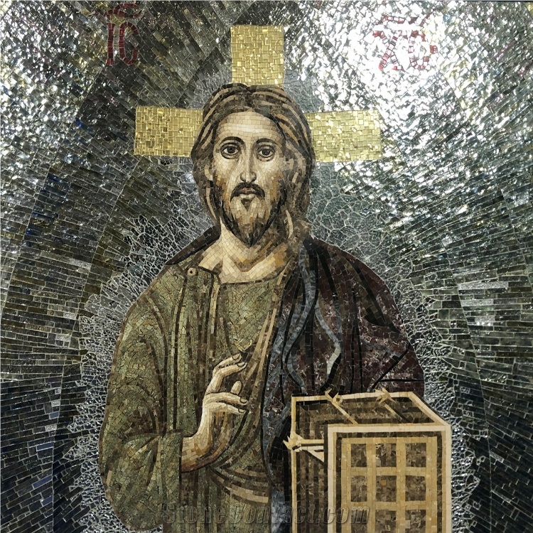Jesus Christ Glass Mosaic Art Mural For Wall Decor