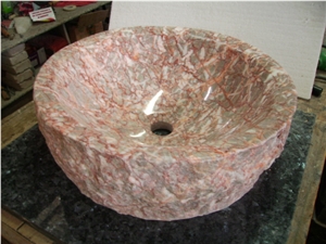 China Factory Art Basin Marble Bathroom Agate Red Sink