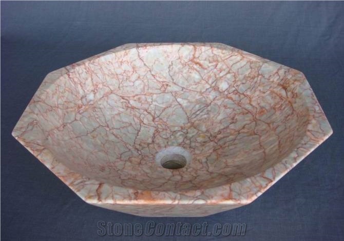 China Factory Art Basin Marble Bathroom Agate Red Sink