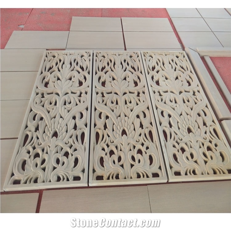 China Yellow Sandstone Relief For Interior Wall CNC Carving