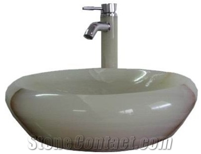 Natural Marble Basin White Jade Bathroom Sink